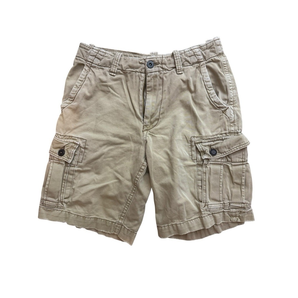 AE American Eagle Outfitters Cargo Shorts Khaki 100% Cotton Mens Size 33 Vintage
